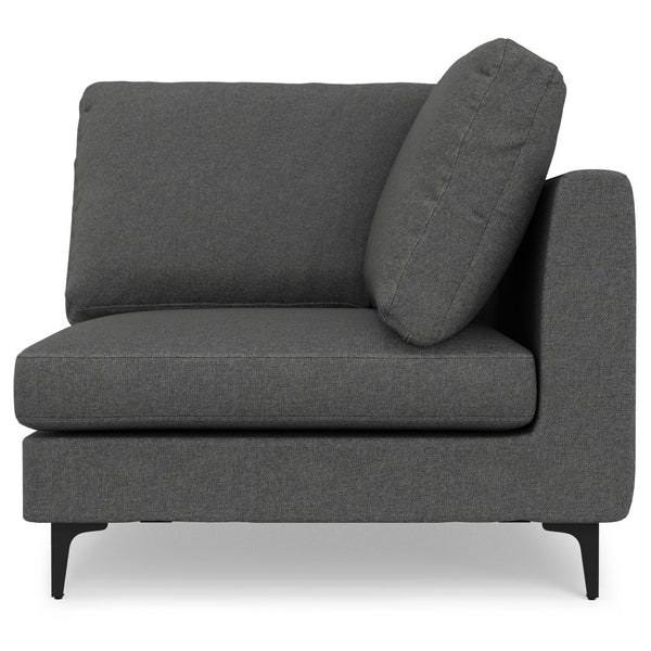 English Elm Ava Handcrafted Mid-Century Corner Sectional Sofa with Eco Performance Fabric, Seats 5 Comfortably Gray B136P199286