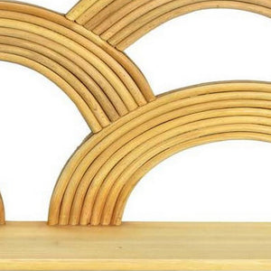 English Elm Dadi Sculptural Three Tier Semicircle Wood Wall Shelf Warm Brown Organic Display B056P416897