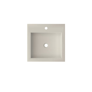 English Elm Bathroom Square Solid Surface Vessel Basin Matte Finish Minimalist Vanity Sink T3785P491214