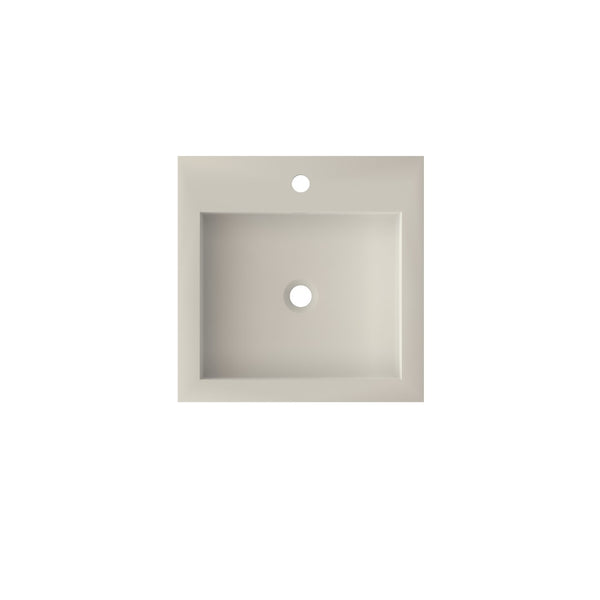 English Elm Bathroom Square Solid Surface Vessel Basin Matte Finish Minimalist Vanity Sink T3785P491214