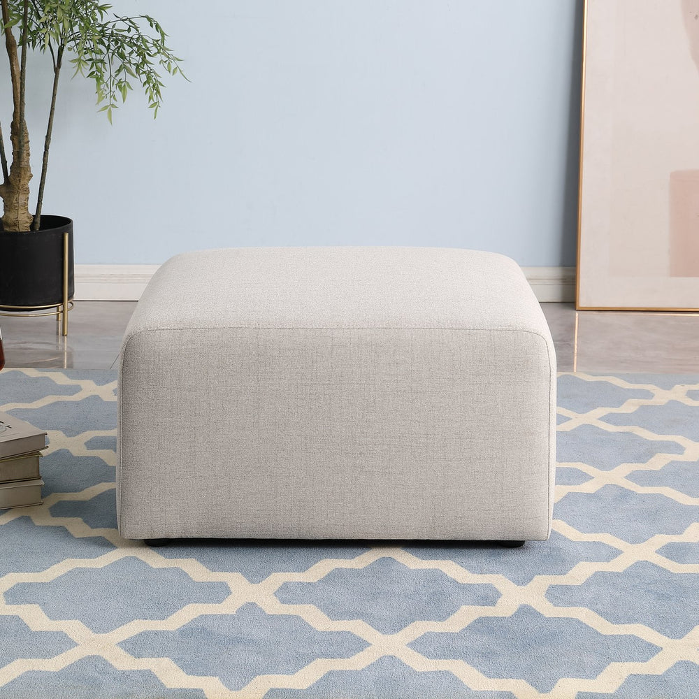 English Elm 01 Ottoman Beige Modular Chenille U-Shaped Sofa Sectional – Solid Wood Frame, Flexible Reconfiguration W1099P361838