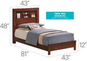 English Elm Transitional Cherry Twin Bed - Durable, Versatile Design For Cozy Bedrooms With Easy Assembly B078S00228-GIGA