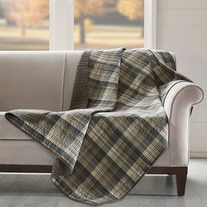 Woolrich Tasha Lodge/Cabin Quilted Throw WR50-1782 Tan