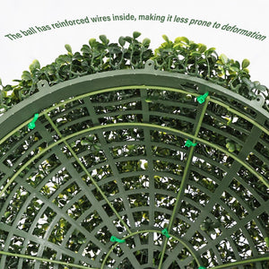 English Elm 18.5in Faux Boxwood Spheres Uv Resistant Outdoor Garden Entryway Topiary Set of 2 W2945P460785