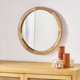 Christopher Knight Home® - Noble House - Cheval Modern Round Mirror with Mango Wood Frame