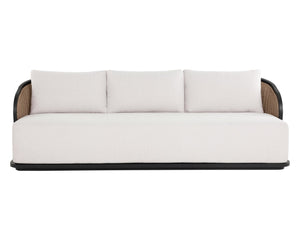 Sunpan BORA Sofa - Luxurious Louis Cream Outdoor Seat with Elegant Wicker Design & Weather-Resistant Comfort 111864V