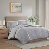 Beautyrest Miro Casual 3 Piece Gauze Oversized Comforter Set BR10-3849 Gray