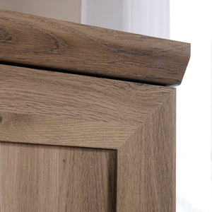 English Elm Wardrobe/Storage Brown Finish Engineered Wood Closet with Adjustable Shelves, Rod & Smooth Drawer (71.3") B356P402764