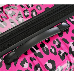 English Elm Hardshell Polycarbonate Luggage Set Three Piece Spinner Suitcases with Tsa Lock Hot Pink Leopard N732P218227H