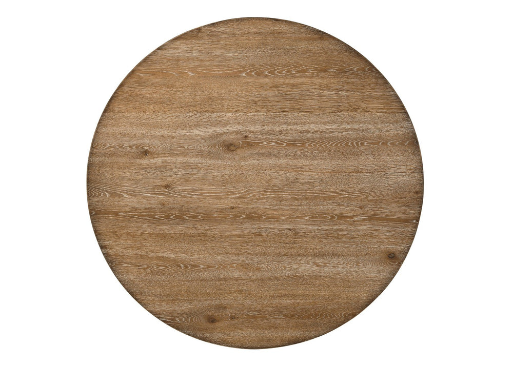 English Elm Yotam Round Oak Veneer Dining Table Seats Four with Warm Grain Transitional Style B2726S00237