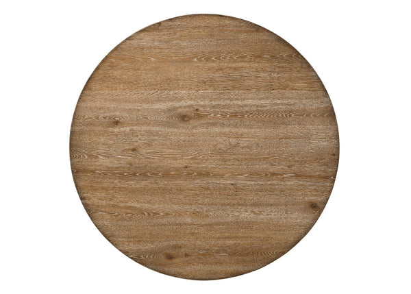 English Elm Yotam Round Oak Veneer Dining Table Seats Four with Warm Grain Transitional Style B2726S00237