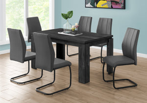 English Elm Dining 60" Rectangular Black Reclaimed Look Dining Table for 6 — Thick Block Legs, Modern MDF Finish B2710P286988