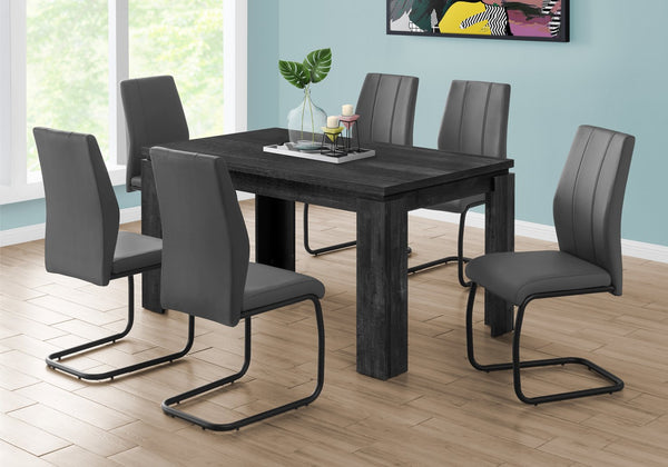 English Elm Dining 60" Rectangular Black Reclaimed Look Dining Table for 6 — Thick Block Legs, Modern MDF Finish B2710P286988