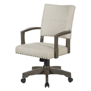 OSP Home Furnishings Santina Bankers Chair Antique Grey / Ivory