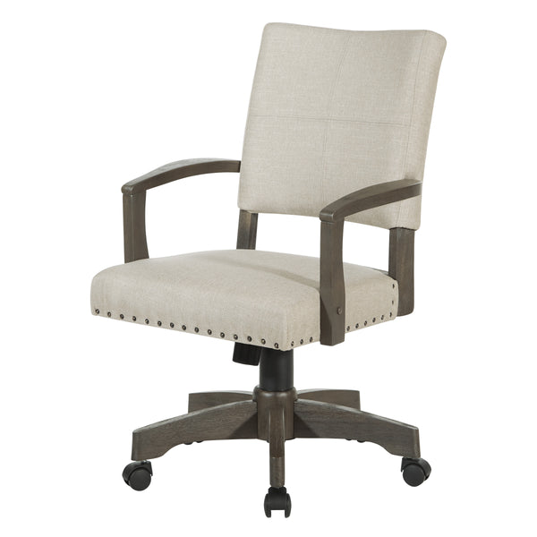 OSP Home Furnishings Santina Bankers Chair Antique Grey / Ivory