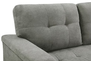 English Elm Jardin Reversible L-shaped Sectional Sleeper Sofa with Chaise Storage and Tufted Fabric Light Gray B2749S00176