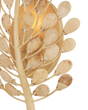 Currey & Company Maypan Wall Sconce - Organic Charm With Hand-fastened Coconut Shell Petals & Wrought Iron Frame Natural Coco Shells ,Wrought Iron 5900-0057-currey-company