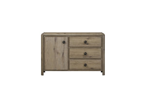 English Elm English Knotty Oak Veneer Accent Chest with Three Drawers for Living or Dining Rooms B2699P443197