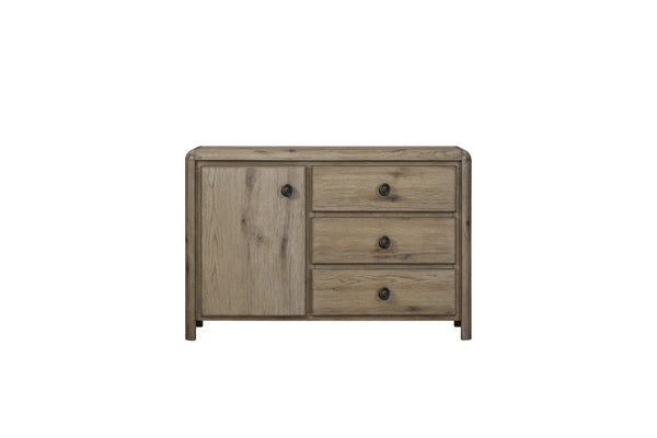 English Elm English Knotty Oak Veneer Accent Chest with Three Drawers for Living or Dining Rooms B2699P443197