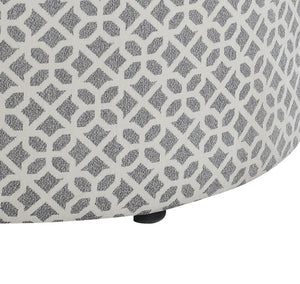 English Elm Wallace & Bay - Gray Round Ottoman — Contemporary Gray Lattice Accent Pouf with Engineered Wood Frame, 35" Square, Easy Care B2709P212485