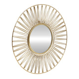 Christopher Knight Home® - Noble House - Hopedale Modern Glam Handcrafted Round Sun Wall Mirror, Gold