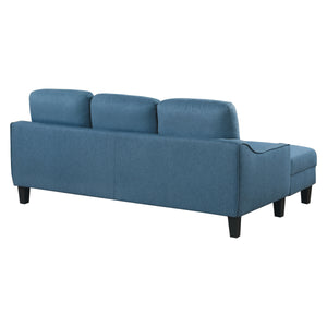 OSP Home Furnishings Lester Chaise Sofa Blue