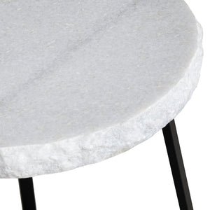 Crestview Collection Contemporary Round Marble Accent Table - Modern Industrial Design For Stylish Living Room Decor Black Marble Cvfnr4810