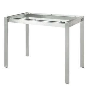 English Elm Fuji Contemporary Counter Table - Sleek Stainless Steel & Clear Glass For Modern Dining Spaces B202P223307