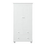 English Elm Tall Storage Cabinet With Three Drawers For Bathroom/Office, White