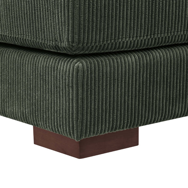 English Elm Large Corduroy Modular Sectional Sofa Sleeper with Ribbed Texture for Open Living Dark Green B2748S00012