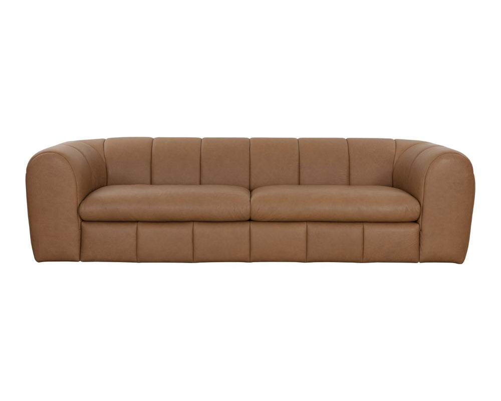 Sunpan CYRIL Sofa - Luxurious Franz Camel Leather with Modern Design for Ultimate Comfort & Style 111035