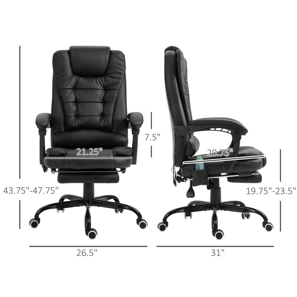 English Elm Vibrating Massage Reclining Chair with 7 Motors Pu Leather Footrest Executive Seat T3971P410336