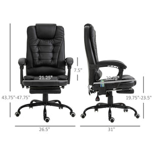 English Elm Vibrating Massage Reclining Chair with 7 Motors Pu Leather Footrest Executive Seat T3971P410336