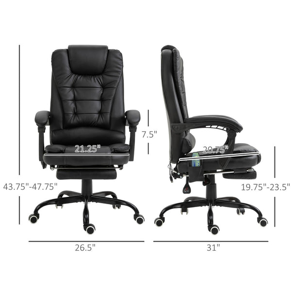 English Elm Vibrating Massage Reclining Chair with 7 Motors Pu Leather Footrest Executive Seat T3971P410336