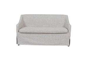 English Elm Slip Covered Two Seat Settee with Casters for Easy Living Room Repositioning B2699P224816