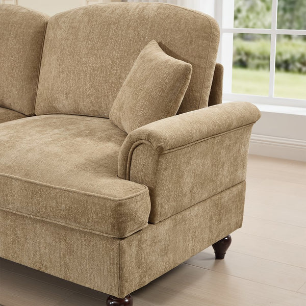 English Elm Classic 2-Piece Modular Couch Set With Flared Arms, Ruffled Skirts & Spindle Legs For Elegant Living W3041S00247