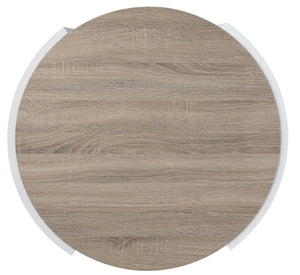 English Elm Oak High Gloss Coffee Table With 1 Drawer – Modern Oval Design For Stylish Living Room Storage & Display B062P209136