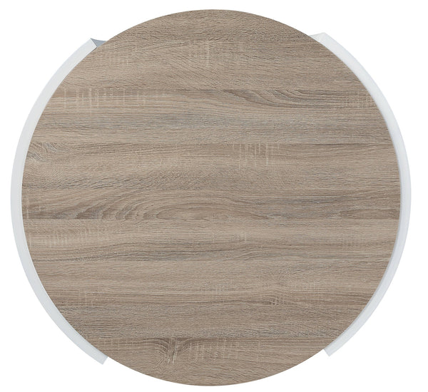 English Elm Oak High Gloss Coffee Table With 1 Drawer – Modern Oval Design For Stylish Living Room Storage & Display B062P209136