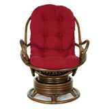 OSP Home Furnishings Kauai Rattan Swivel Rocker Chair Red