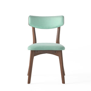 English Elm Caleb Mid Century Upholstered Dining Chairs Rubberwood Tapered Legs Set of 2 Mint,Walnut N768P379763M