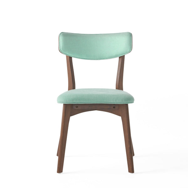 English Elm Caleb Mid-century Upholstered Dining Chair Set of Four with Tapered Oak Legs Mint,Walnut N768P282333M