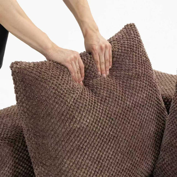 English Elm Modular Low Profile Sectional Sofa Plush Chenille Upholstery for Cozy Living Rooms Brown W3326S00030
