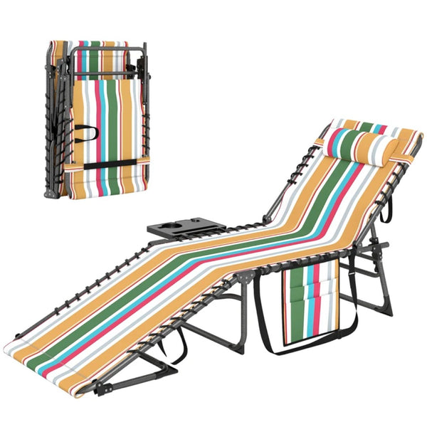 English Elm 2 Mesh Reclining Outdoor Chaise Loungers Foldable Steel Frame Pool Beach Set Colorful T3971P467150
