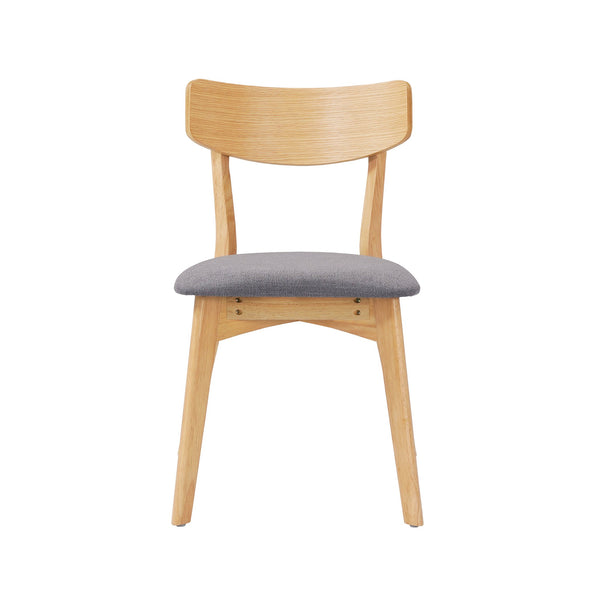 English Elm Christopher Knight Home® - Mid-Century Walnut Frame Upholstered Dining Chairs Set of 2 — Sleek Retro Design, Comfortable Seating, Durable Rubberwood Finish DARK GREY,Natural N768P189387O