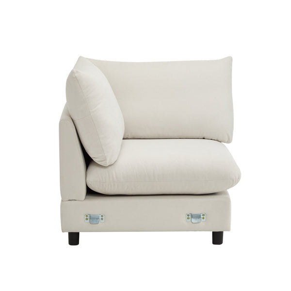 English Elm Christopher Knight Home® - 99 Oversize 5-Piece L-Shaped Modular Sectional Sofa with Solid Eucalyptus Frame, Durable Springs, Reconfigurable Comfort White N773IS00007W