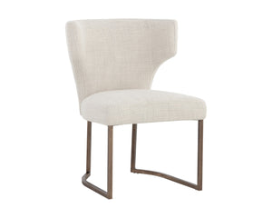 Sunpan YORKVILLE Dining Chair - Modern Wingback Design with Luxe Performance Fabric & Antique-Brass Legs 107812