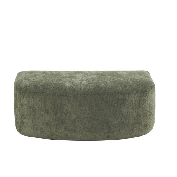 English Elm 111" Curved Sectional Sofa Set Plush Lamb Wool Upholstery Deep Seat Ottoman Lounge Green N767P371305G