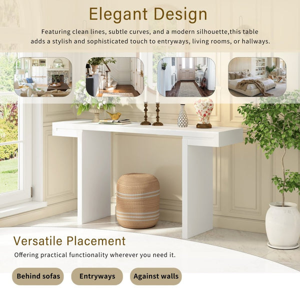 English Elm U-style 60 Inch Geometric Console Table Painted Mdf Foyer Entryway Living Room N711P303209K