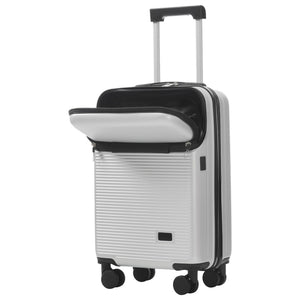 English Elm Luggage 5 Piece Hardside Abs Set with Front Access Carry on and Tsa Spinner Wheels Silver N732P391579D