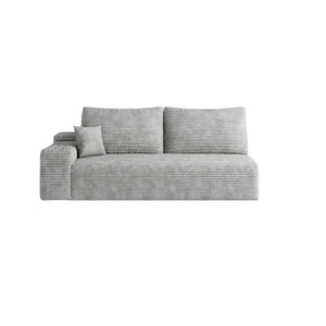 English Elm Y119-3L-GREY Plush Corduroy Modular 3-Seater Sectional Sofa with Chaise, No Assembly, Cozy Lounge Antique Grey W2824P239917
